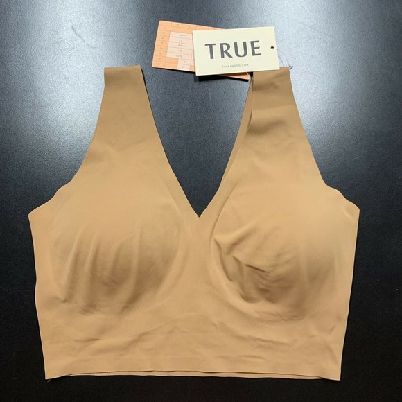 True & Co Body Lift V Neck Bra Bronzed Brown Nude - Picture 2 of 5